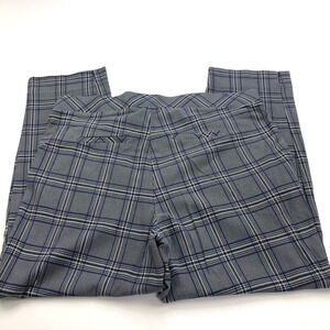 Torrid 1 (Fit 36W 27L) Pull-on Women's High Rise Tapered Plaid Pants Gray